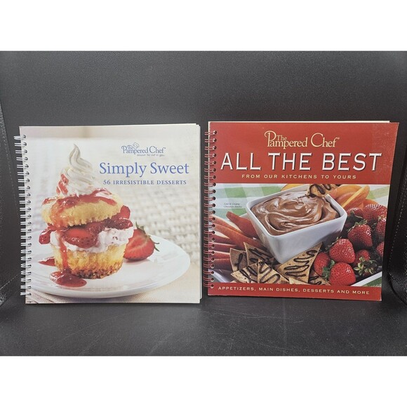Pampered Chef Cookbooks All the Best & Simply Sweet Food Recipes Spiral Bound - Picture 1 of 4